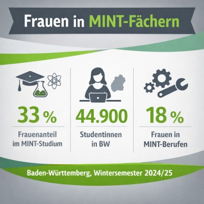 Frauenanteil in MINT-Studiengängen steigt in Baden-Württemberg